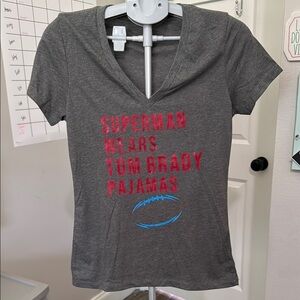 Superman Funny Gray Fitted Short Sleeve Tom Brady T-Shirt